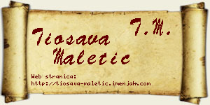 Tiosava Maletić vizit kartica